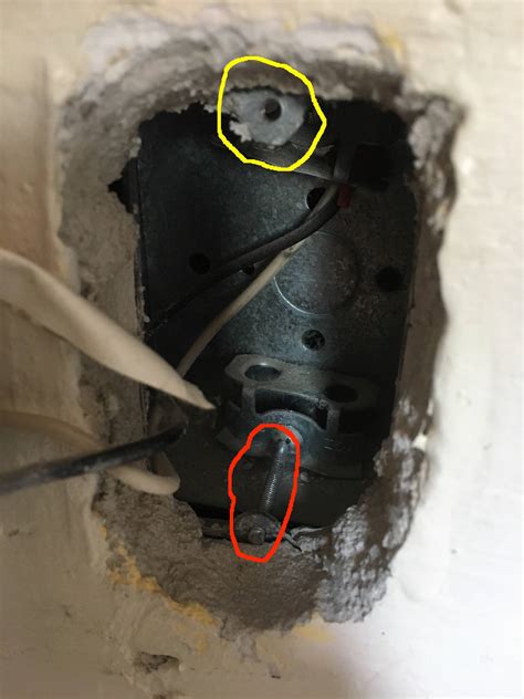 screw broke off in electrical box|removing sheared screw from outlet box.